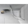 Mexen Rio shower cabin semicircular 90 x 90 cm, stripes, chrome + Rio shower tray, white - 863-090-090-01-20-4710