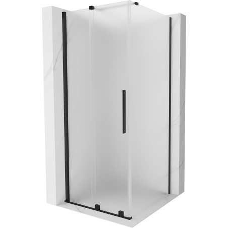 Mexen Velar sliding shower cabin 100 x 100 cm, frosted, black - 871-100-100-31-70