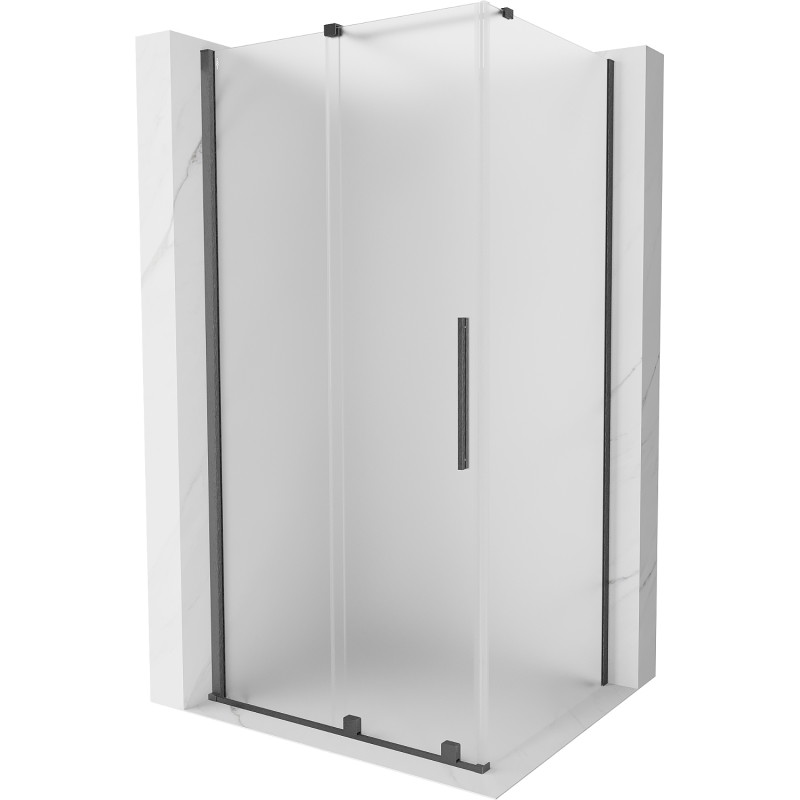 Mexen Velar sliding shower cabin 130 x 90 cm, frosted, brushed gun gray - 871-130-090-31-66