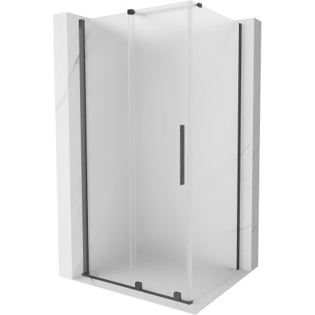Mexen Velar sliding shower cabin 130 x 90 cm, frosted, brushed gun gray - 871-130-090-31-66