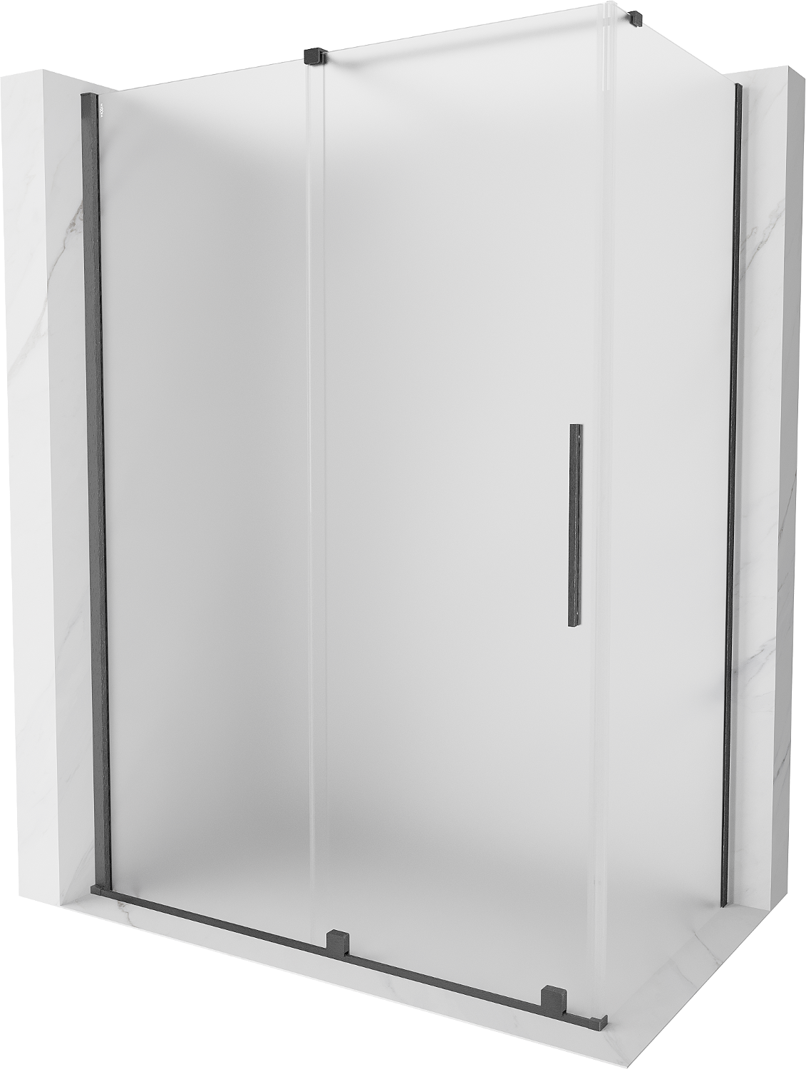 Mexen Velar sliding shower enclosure 160 x 85 cm, frost, gun gray brushed - 871-160-085-31-66