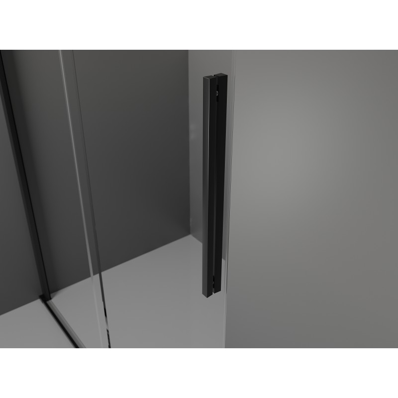 Mexen Velar sliding shower cabin 110 x 75 cm, frosted, black - 871-110-075-31-70