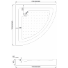 Mexen Rio shower cabin semi-circular 70 x 70 cm, transparent, black + Rio shower tray, white - 863-070-070-70-00-4710