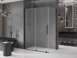 Mexen Velar sliding shower enclosure 150 x 70 cm, frost, black - 871-150-070-31-70