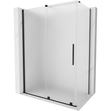 Mexen Velar sliding shower cabin 150 x 80 cm, frost, black - 871-150-080-31-70