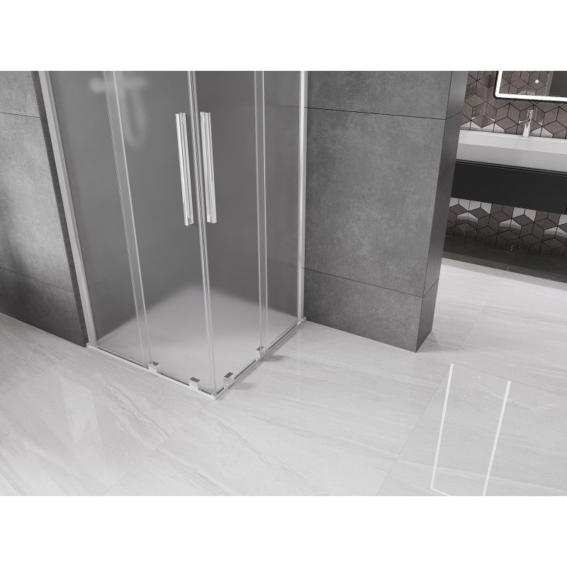 Mexen Velar Duo sliding shower cabin 90 x 90 cm, frost, chrome - 871-090-090-32-01