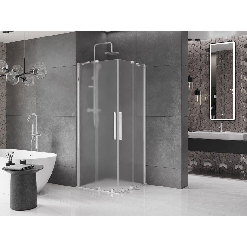 Mexen Velar Duo sliding shower cabin 90 x 90 cm, frost, chrome - 871-090-090-32-01