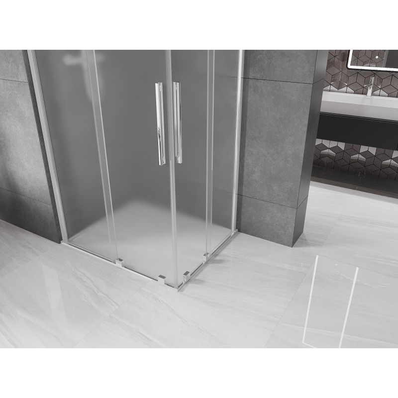 Mexen Velar Duo sliding shower enclosure 100 x 90 cm, frost, chrome - 871-100-090-32-01