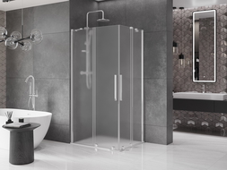 Mexen Velar Duo sliding shower cabin 90 x 80 cm, frost, chrome - 871-090-080-32-01