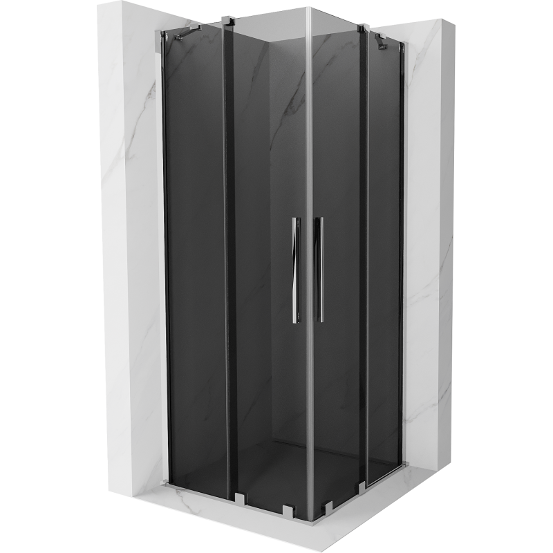Mexen Velar Duo sliding shower enclosure 100 x 100 cm, graphite, chrome - 871-100-100-42-01