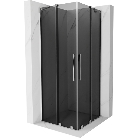 Mexen Velar Duo sliding shower enclosure 100 x 100 cm, graphite, chrome - 871-100-100-42-01