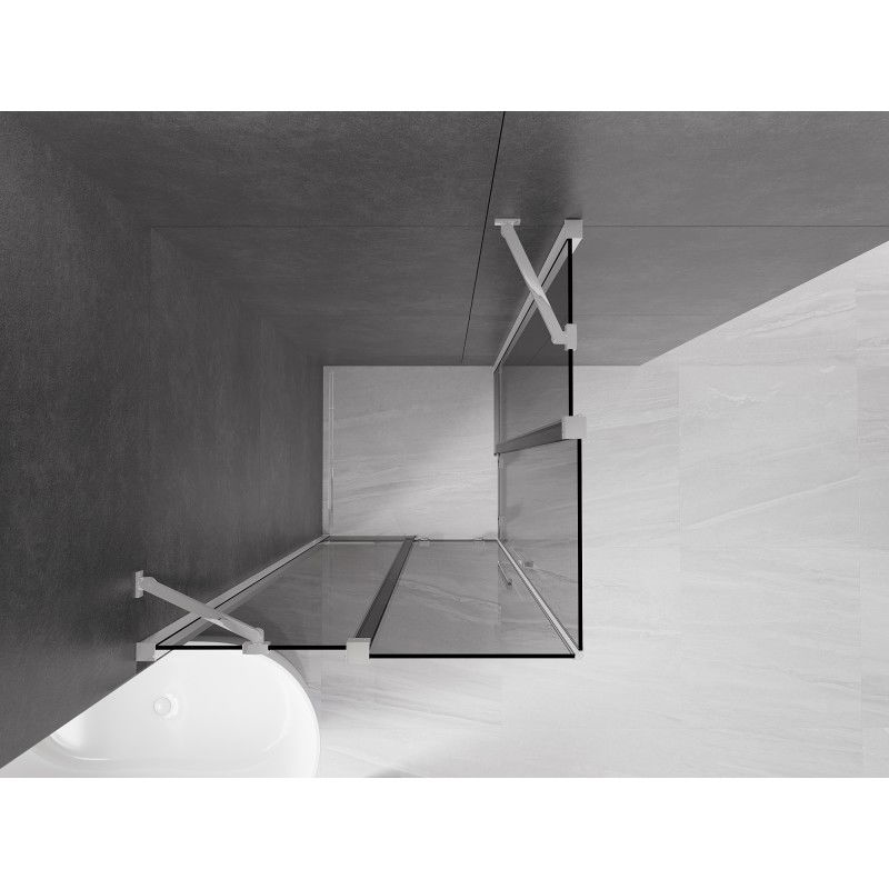 Mexen Velar Duo sliding shower enclosure 100 x 100 cm, graphite, chrome - 871-100-100-42-01