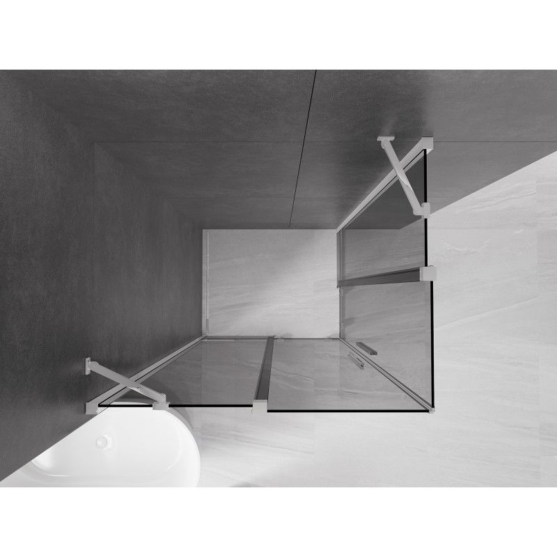 Mexen Velar Duo Sliding Shower Enclosure 100 x 90 cm, Graphite, Chrome - 871-100-090-42-01