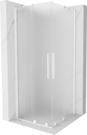 Mexen Velar Duo sliding shower enclosure 90 x 90 cm, frosted, white - 871-090-090-32-20