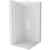 Mexen Velar Duo sliding shower enclosure 80 x 80 cm, frosted, white - 871-080-080-32-20