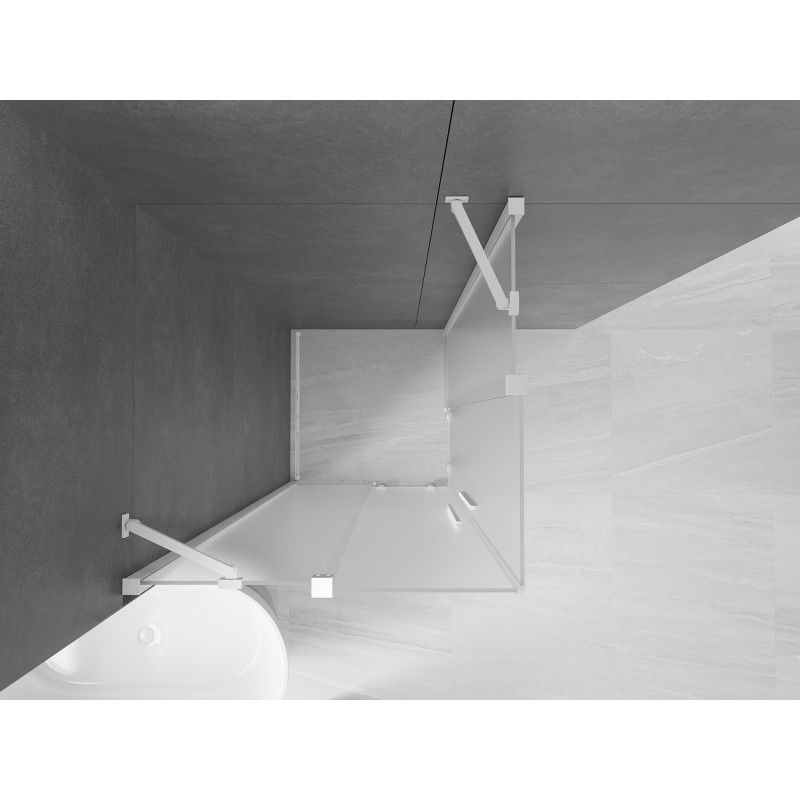 Mexen Velar Duo sliding shower cabin 100 x 100 cm, frost, white - 871-100-100-32-20