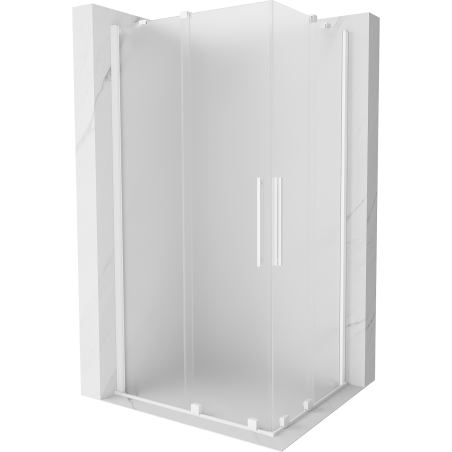 Mexen Velar Duo sliding shower cabin 90 x 80 cm, frost, white - 871-090-080-32-20