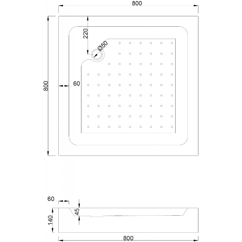 Mexen Rio square shower cabin 80 x 80 cm, transparent, chrome + tray, white - 860-080-080-01-00-4510