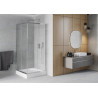 Mexen Rio square shower cabin 90 x 90 cm, transparent, chrome + shower tray, white - 860-090-090-01-00-4510