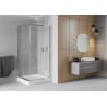 Mexen Rio square shower cubicle 90 x 90 cm, Transparent, Chrome + shower tray Rio, White - 860-090-090-01-00-4510
