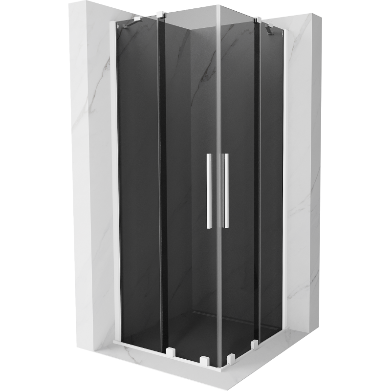 Mexen Velar Duo sliding shower enclosure 80 x 80 cm, graphite, white - 871-080-080-42-20