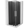 Mexen Velar Duo sliding shower cabin 80 x 80 cm, graphite, white - 871-080-080-42-20