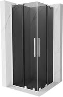 Mexen Velar Duo sliding shower enclosure 80 x 80 cm, graphite, white - 871-080-080-42-20