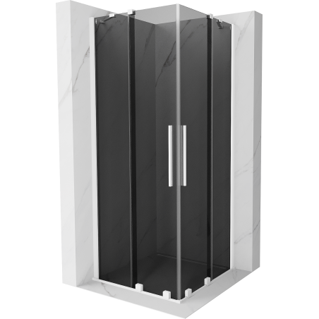Mexen Velar Duo sliding shower cabin 90 x 90 cm, graphite, white - 871-090-090-42-20