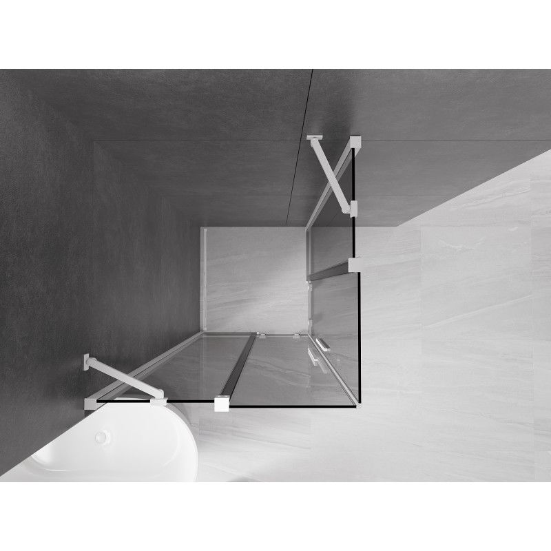 Mexen Velar Duo sliding shower cabin 90 x 90 cm, graphite, white - 871-090-090-42-20