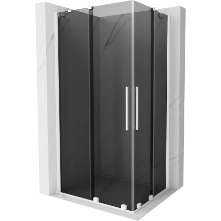 Mexen Velar Duo sliding shower cabin 100 x 90 cm, graphite, white - 871-100-090-42-20