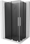 Mexen Velar Duo sliding shower cabin 100 x 90 cm, graphite, white - 871-100-090-42-20