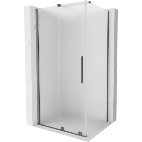 Mexen Velar sliding shower enclosure 100 x 75 cm, frosted, gun metal - 871-100-075-31-95