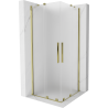 Mexen Velar Duo sliding shower enclosure 80 x 80 cm, frosted, gold - 871-080-080-32-50