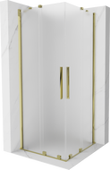 Mexen Velar Duo sliding shower enclosure 80 x 80 cm, frosted, gold - 871-080-080-32-50