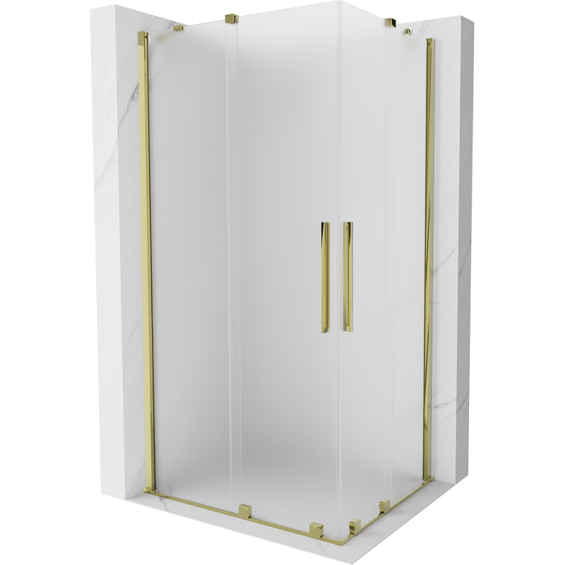 Mexen Velar Duo sliding shower enclosure 100 x 90 cm, frost, gold - 871-100-090-32-50