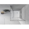 Mexen Rio square shower cabin 80 x 80 cm, white stripes, chrome + Rio shower tray, white - 860-080-080-01-20-4510