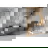 Mexen Rio square shower cubicle 80 x 80 cm, Stripes, Chrome + shower tray Rio, White - 860-080-080-01-20-4510