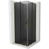 Mexen Velar Duo sliding shower cabin 100 x 100 cm, graphite, gold - 871-100-100-42-50