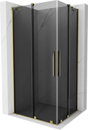 Mexen Velar Duo sliding shower cabin 90 x 80 cm, graphite, gold - 871-090-080-42-50