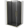 Mexen Velar Duo sliding shower enclosure 100 x 90 cm, graphite, gold - 871-100-090-42-50
