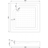 Mexen Rio square shower cubicle 90 x 90 cm, Stripes, Chrome + shower tray Rio, White - 860-090-090-01-20-4510
