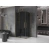 Mexen Velar Duo sliding shower cabin 100 x 90 cm, graphite, gold - 871-100-090-42-50