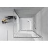 Mexen Rio square shower enclosure 90 x 90 cm, white stripes, chrome + Rio tray, white - 860-090-090-01-20-4510