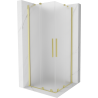 Mexen Velar Duo Sliding Shower Enclosure 100 x 100 cm, Frosted, Brushed Gold - 871-100-100-32-55