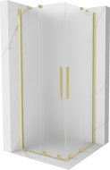 Mexen Velar Duo Sliding Shower Enclosure 100 x 100 cm, Frosted, Brushed Gold - 871-100-100-32-55