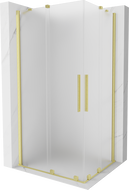 Mexen Velar Duo sliding shower enclosure 90 x 80 cm, frost, brushed gold - 871-090-080-32-55