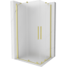 Mexen Velar Duo sliding shower enclosure 100 x 90 cm, frost, brushed gold - 871-100-090-32-55