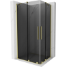 Mexen Velar Duo sliding shower enclosure 100 x 90 cm, graphite, brushed gold - 871-100-090-42-55
