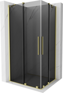 Mexen Velar Duo sliding shower enclosure 100 x 90 cm, graphite, brushed gold - 871-100-090-42-55
