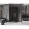 Mexen Velar Duo sliding shower enclosure 100 x 90 cm, graphite, brushed gold - 871-100-090-42-55